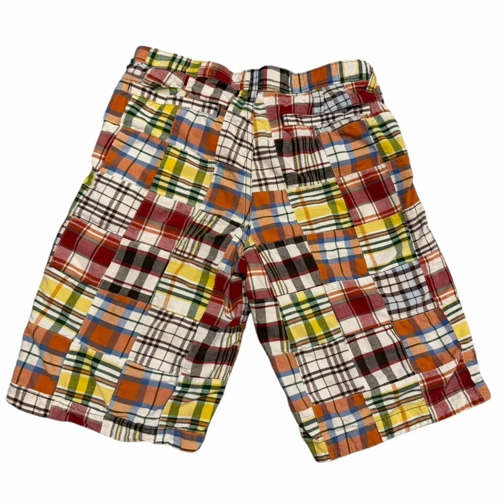 Vintage Old Navy Boys 14 Husky Patchwork Plaid Shorts